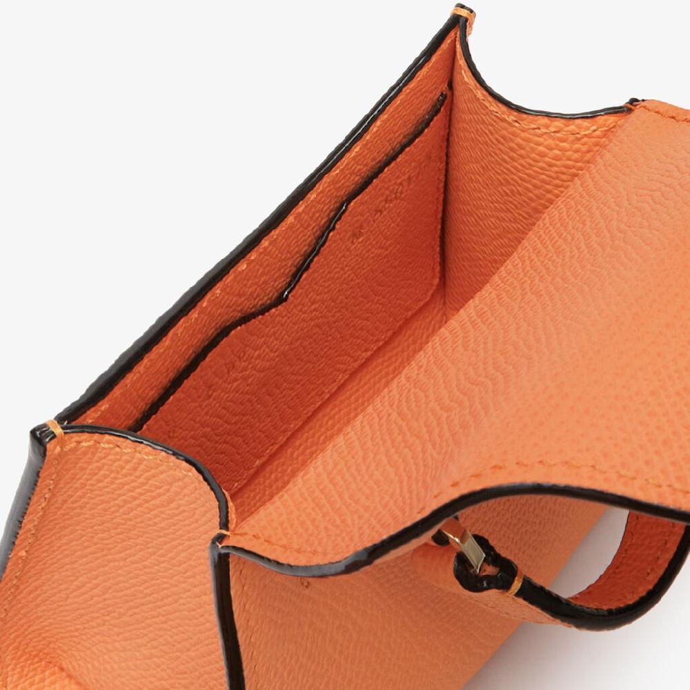 Valextra Portafoglio grande da Donna in Pelle Arancione | Valextra Iside Prezzo Ridotto