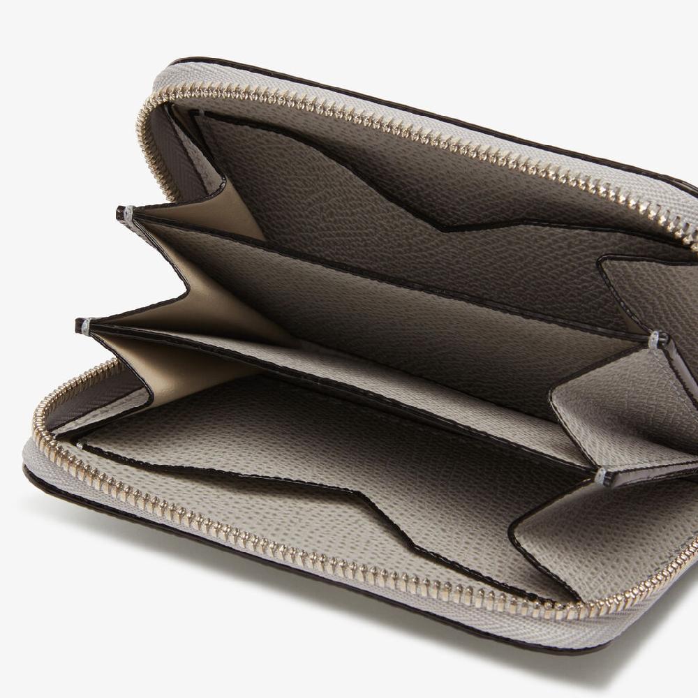 Valextra Portacarte da Donna in Pelle Grigio chiaro | Valextra Zip Around Novità