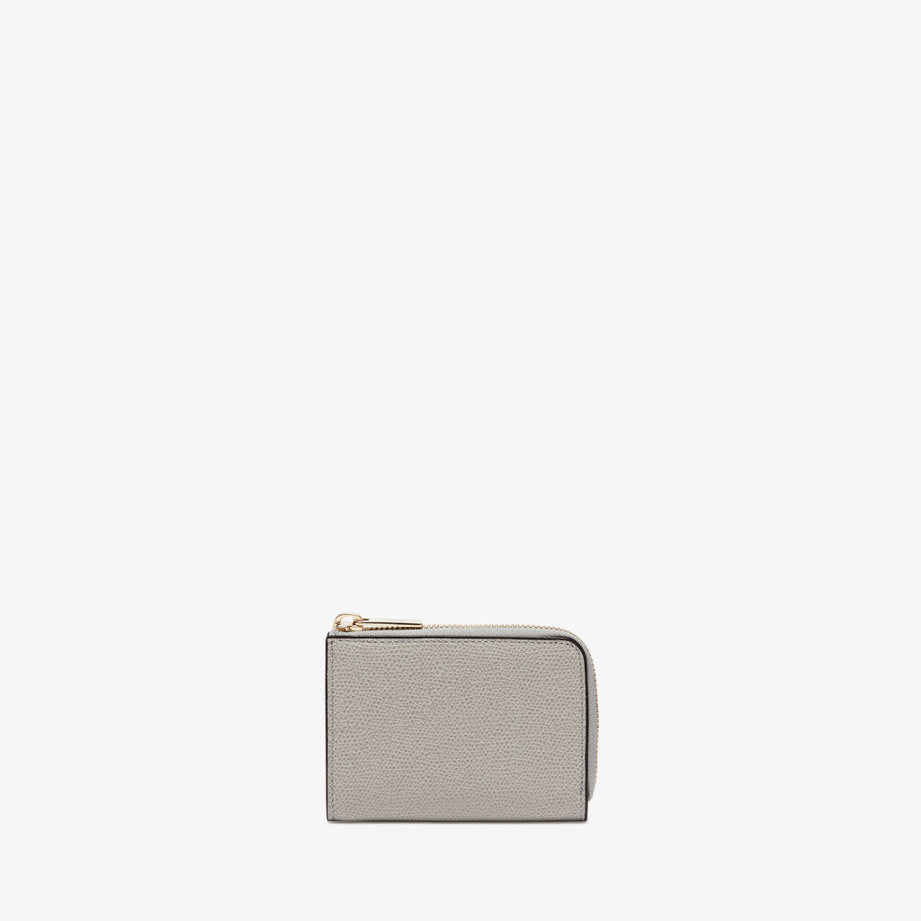 Valextra Portachiavi con zip in Pelle Grigio chiaro | Valextra Zip Around