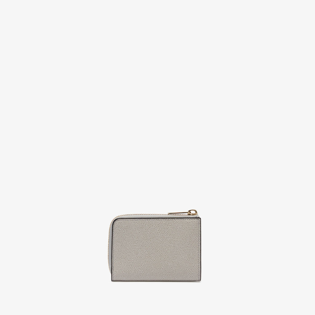 Valextra Portachiavi con zip in Pelle Grigio chiaro | Valextra Zip Around Sconto
