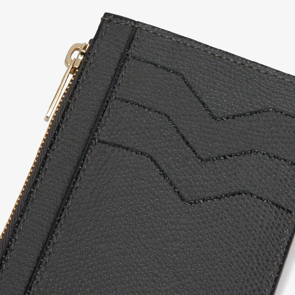 Valextra Portafoglio e porta carte con zip in Pelle Grigia | Valextra In Vendita