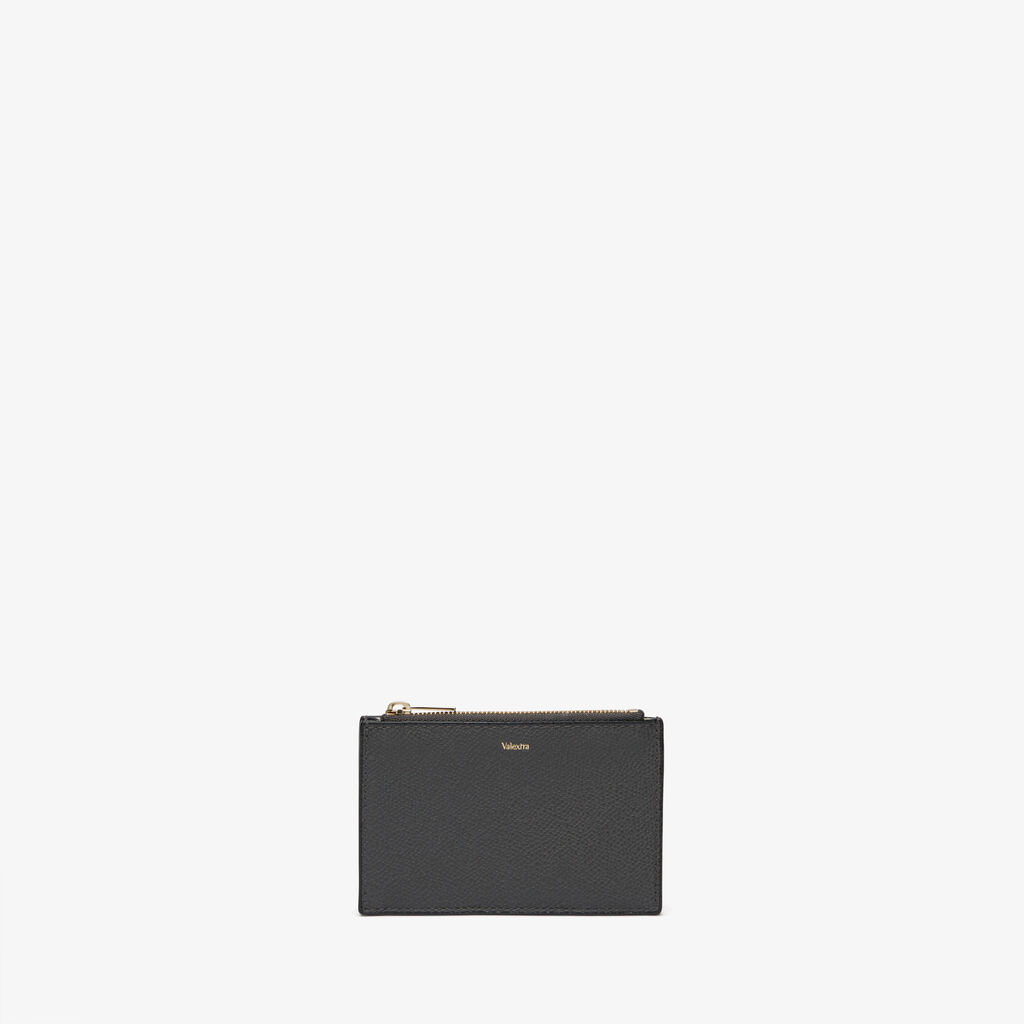 Valextra Portafoglio e porta carte con zip in Pelle Grigia | Valextra In Vendita