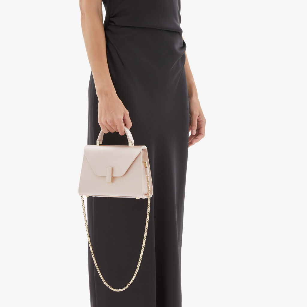 Valextra BORSA MICRO ISIDE RASO CON CATENA ORO CHIARO Hotsell