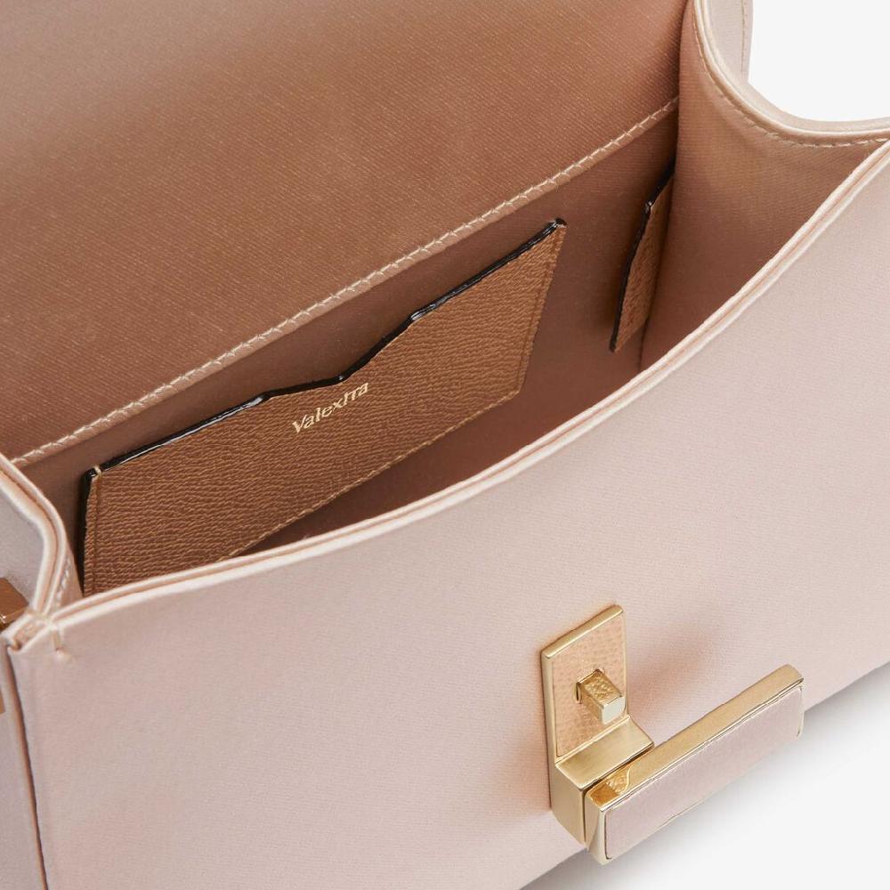 Valextra BORSA MICRO ISIDE RASO CON CATENA ORO CHIARO Hotsell