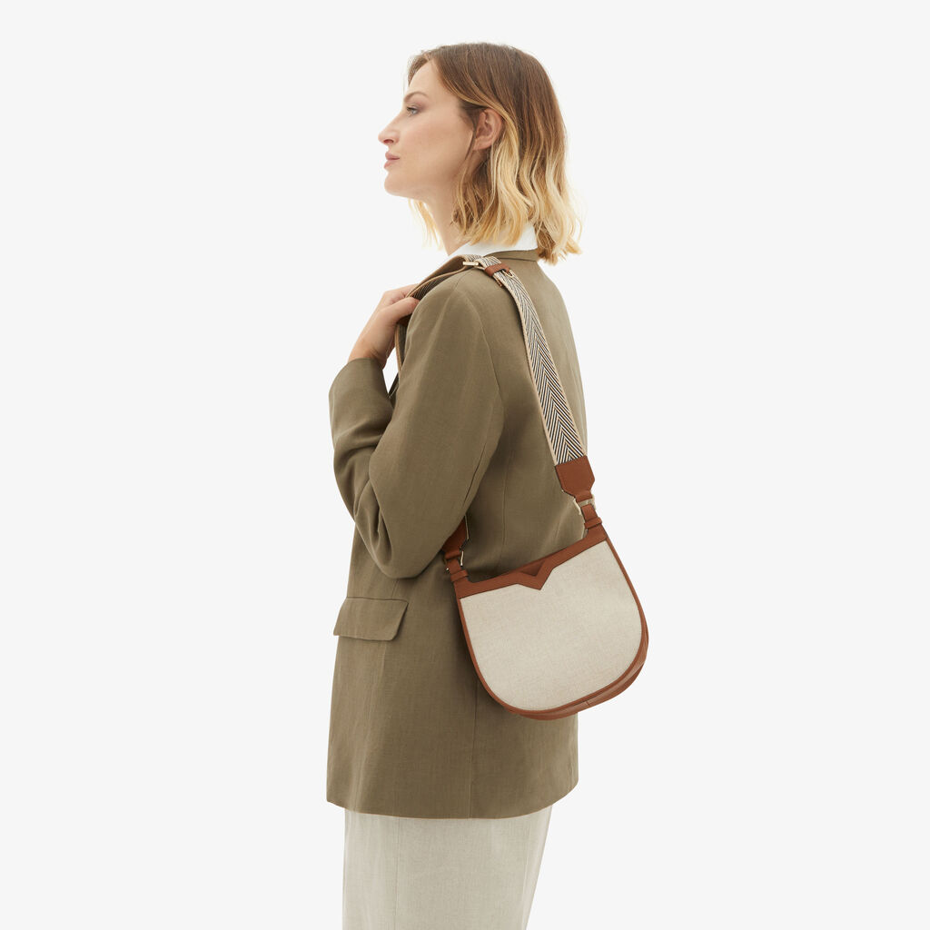 Valextra Weekend bag da Donna in Tessuto Grigio e Marrone | Valextra hobo I Più Venduti