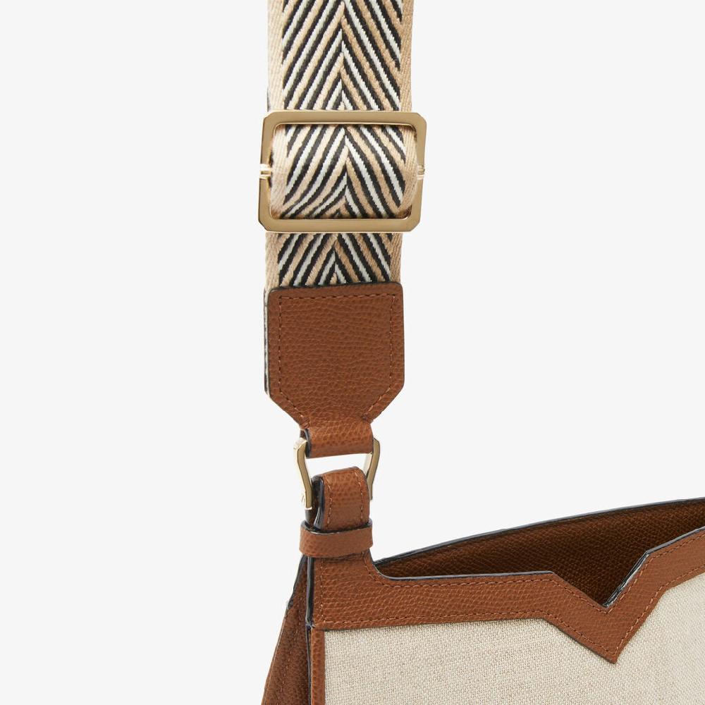 Valextra Weekend bag da Donna in Tessuto Grigio e Marrone | Valextra hobo I Più Venduti