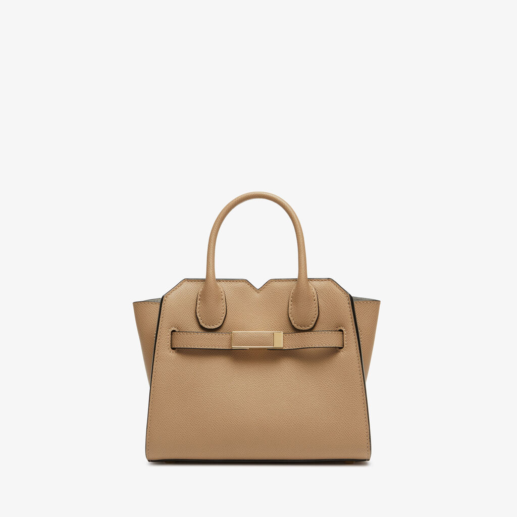 Valextra Borsa a Tracolla Milano Micro | Pelle di vitello Millepunte Soft | Beige Cashmere | Valextra Vendite Flash