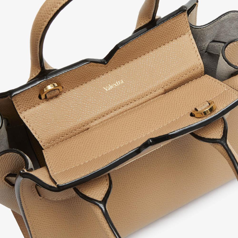 Valextra Borsa a Tracolla Milano Micro | Pelle di vitello Millepunte Soft | Beige Cashmere | Valextra Vendite Flash