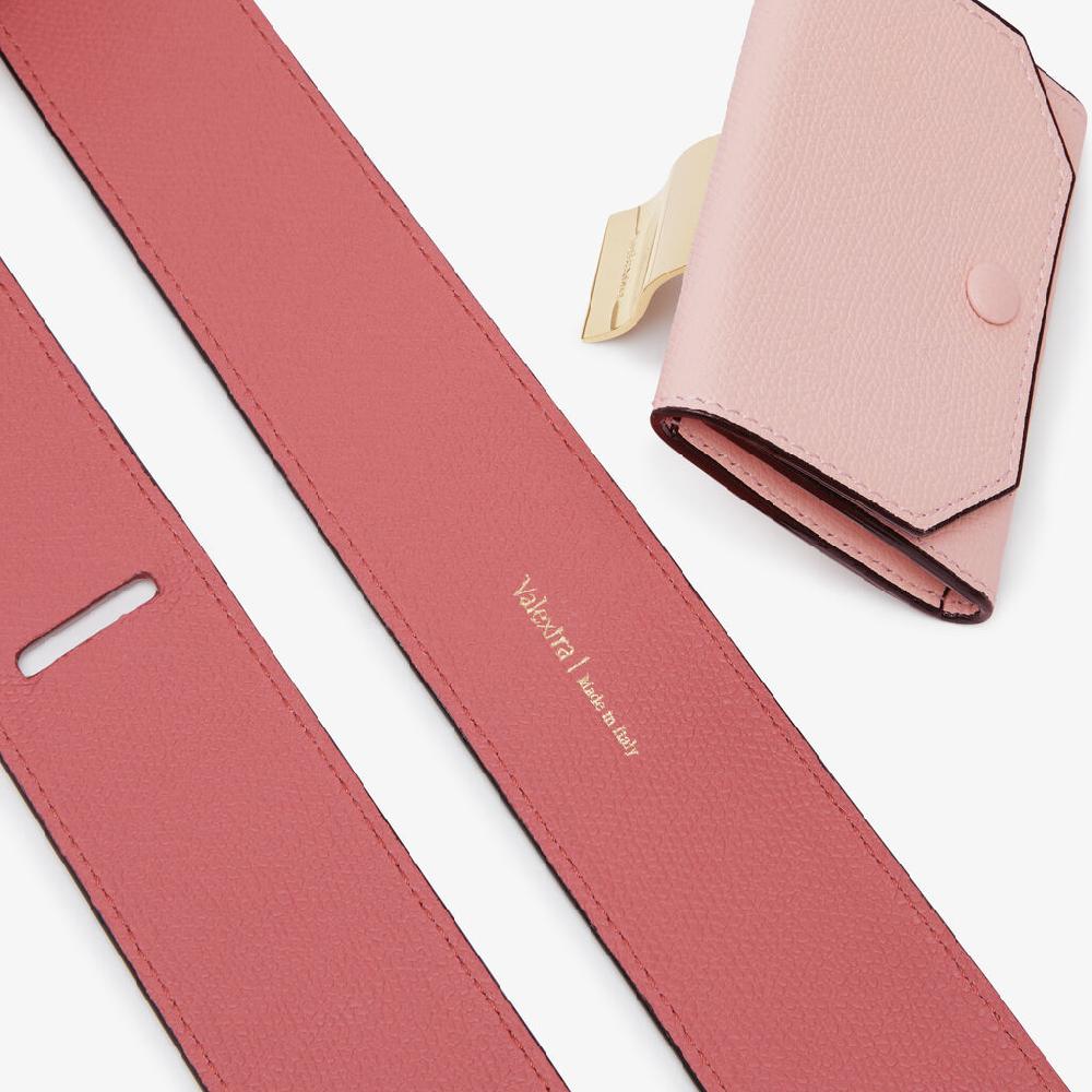 Valextra Tracolla per borsa da Donna in Pelle Rosa di Lusso | Valextra Nuova