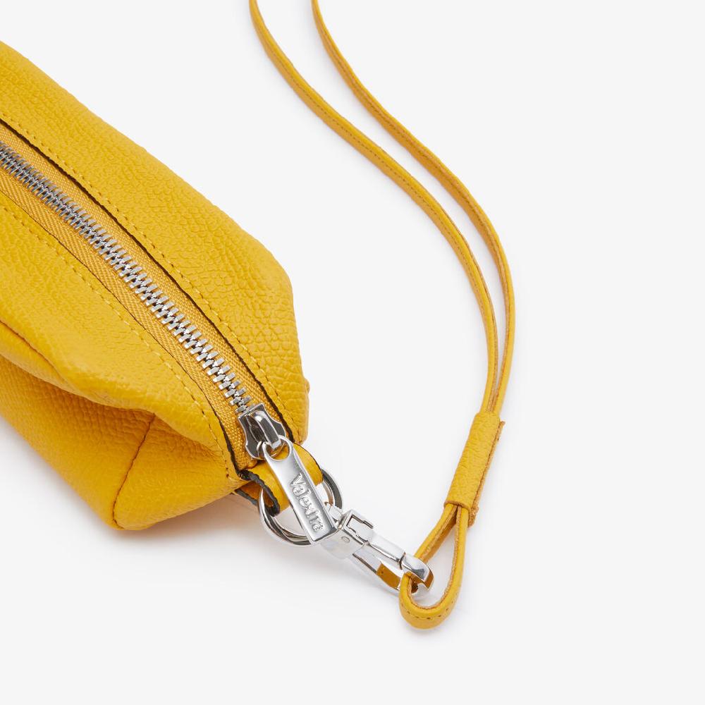 Valextra Trousse da Donna in Pelle Gialla con tracolla | Valextra Prezzo di fabbrica