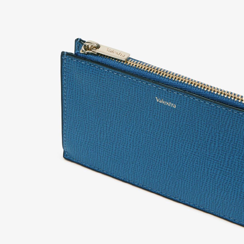 Valextra Portamonete da Donna in Pelle Blu Cobalto di Lusso | Valextra Offerta speciale