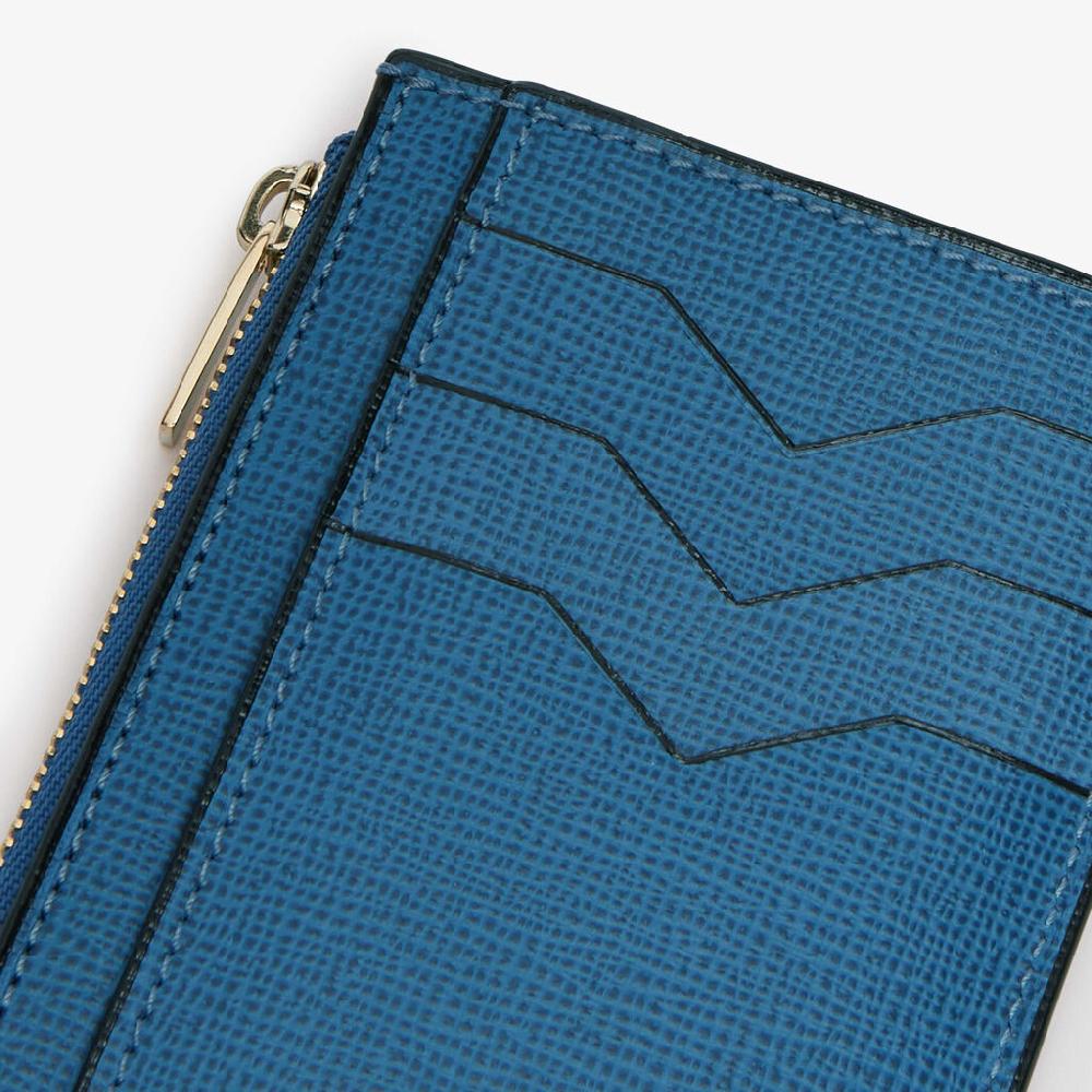 Valextra Portamonete da Donna in Pelle Blu Cobalto di Lusso | Valextra Offerta speciale