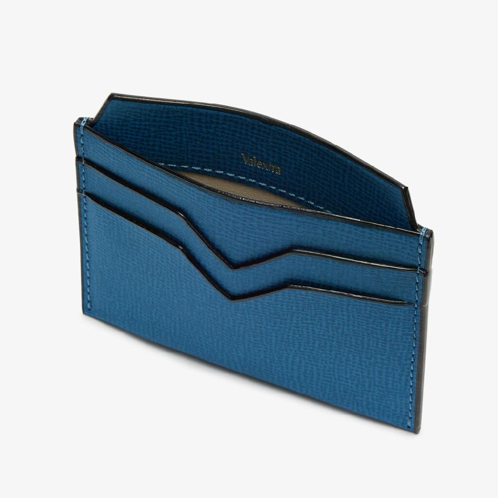 Valextra Porta carte di credito in Pelle Blu Cobalto | Valextra Grande vendita