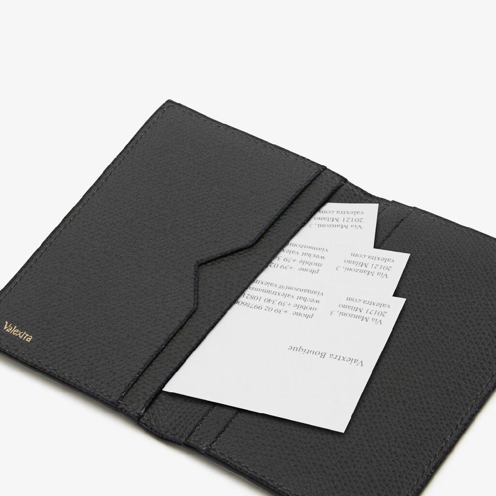 Valextra Porta carte di credito in Pelle Grigia con tasche | Valextra Vendite stagionali
