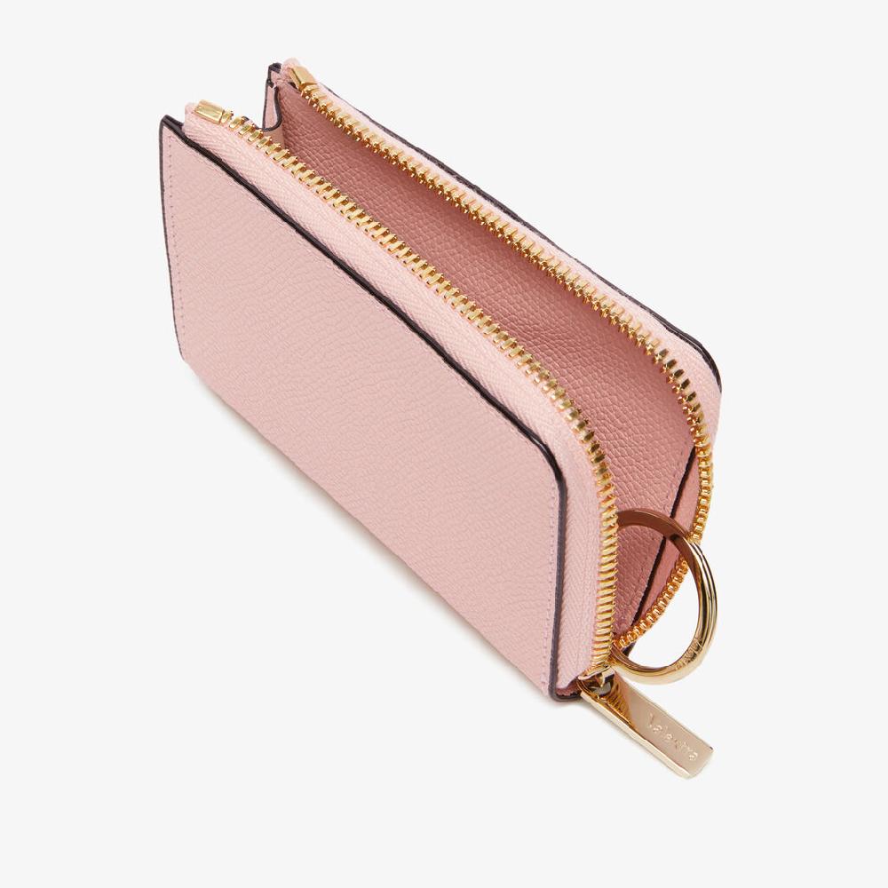 Valextra Portachiavi da Donna in Pelle Rosa | Valextra Zip Around Cyber Monday