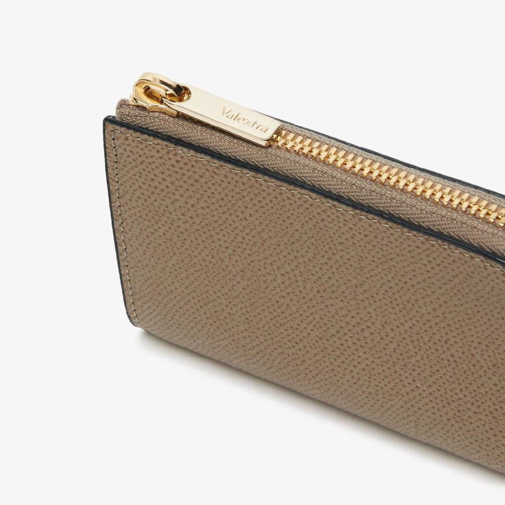 Valextra Portachiavi in Pelle Marrone Tortora | Valextra Zip Around Offerta Pasqua