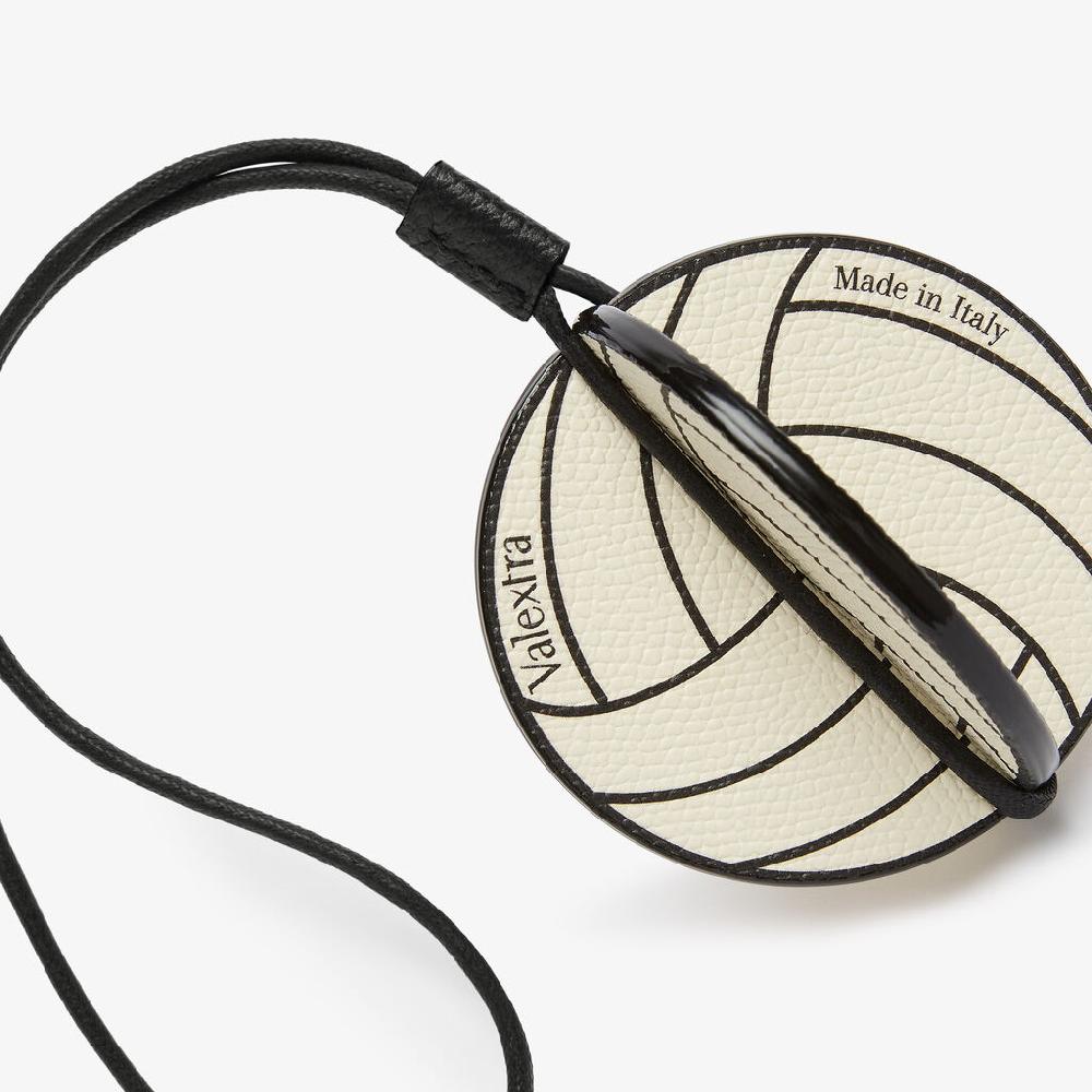 Valextra Charm pallavolo da Donna in Pelle Bianca e Nera | Valextra Smaltimento dello stoccaggio