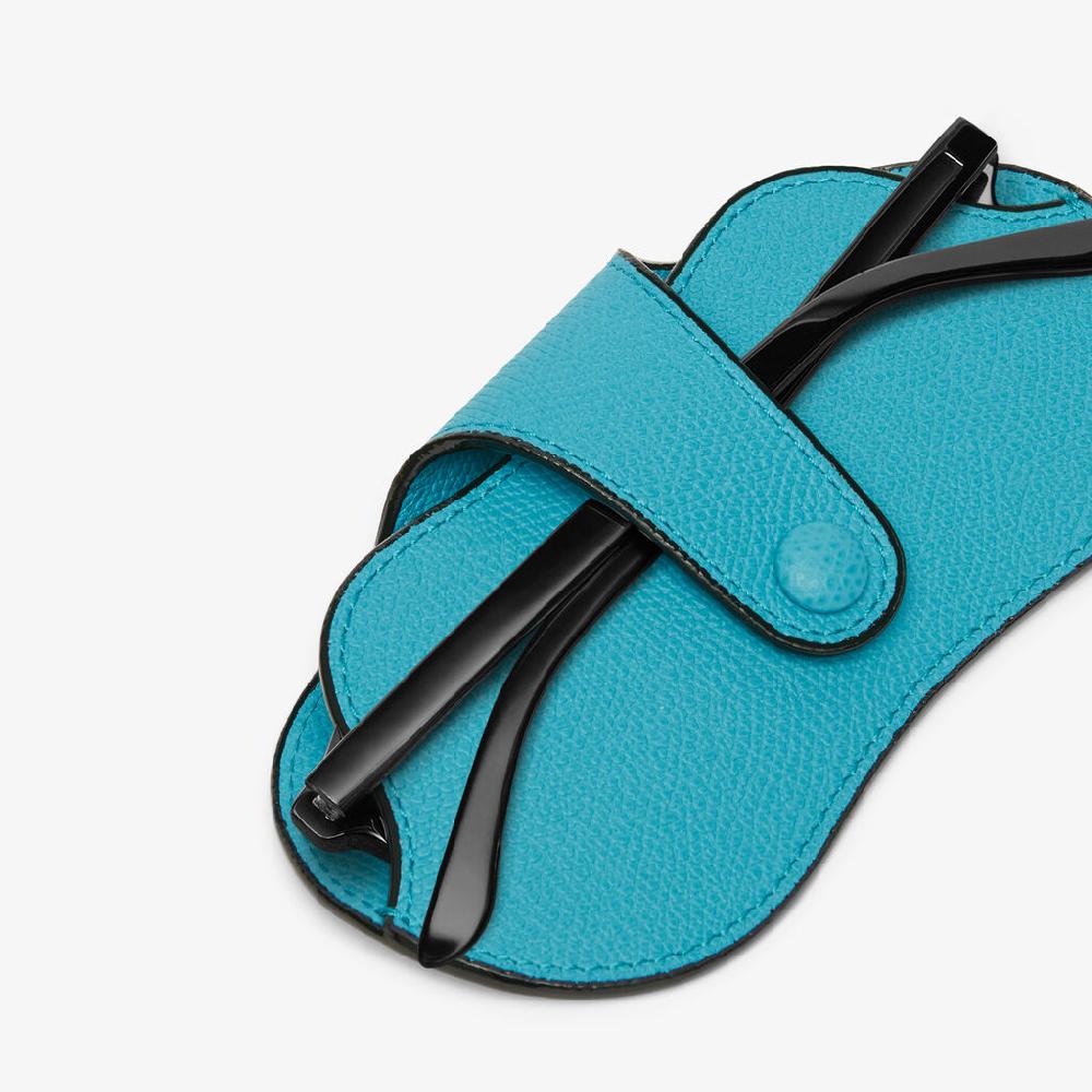 Valextra Custodia porta occhiali di Lusso in Pelle Blu | Valextra Offerte esclusive