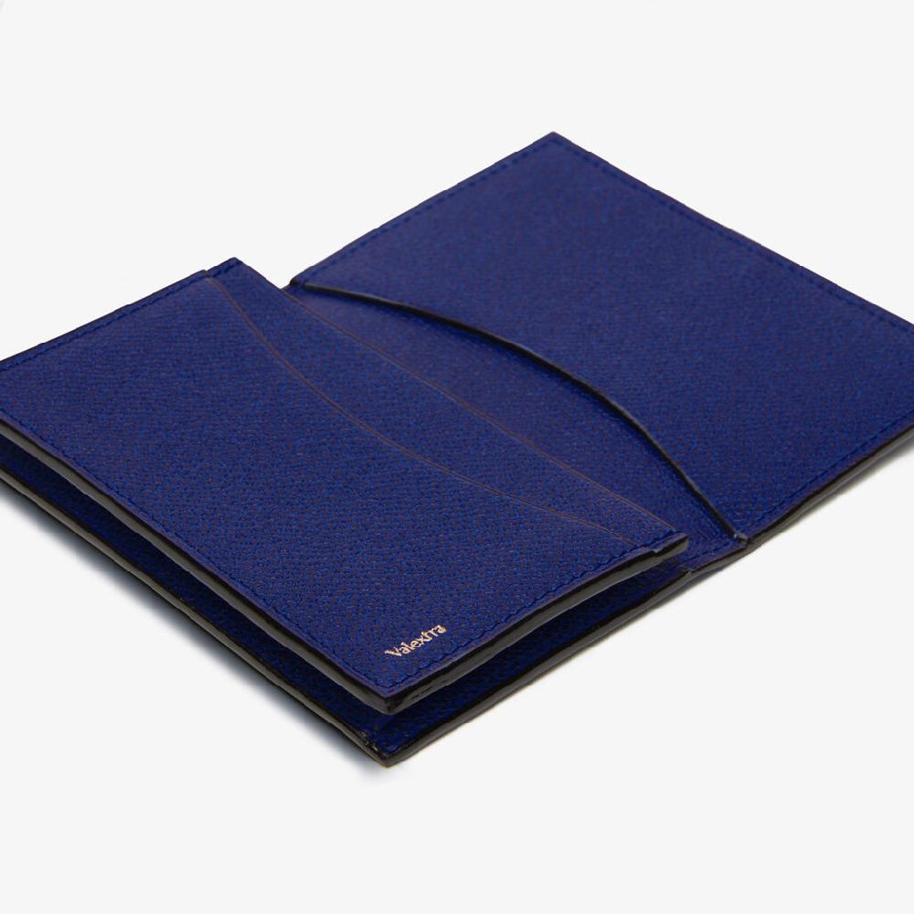 Valextra Porta carte di credito da Donna in Pelle Blu | Valextra Grandi sconti