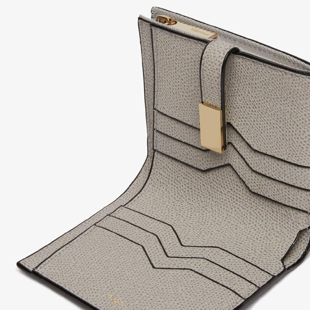 Valextra Portafoglio piccolo in Pelle Grigio chiaro | Valextra Nuovi prodotti