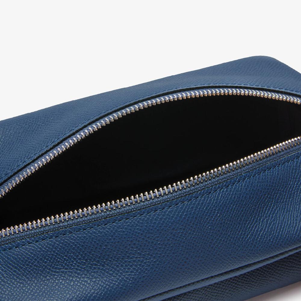 Valextra Pochette da viaggio da Uomo di Lusso in Pelle Blu Offerte giornaliere