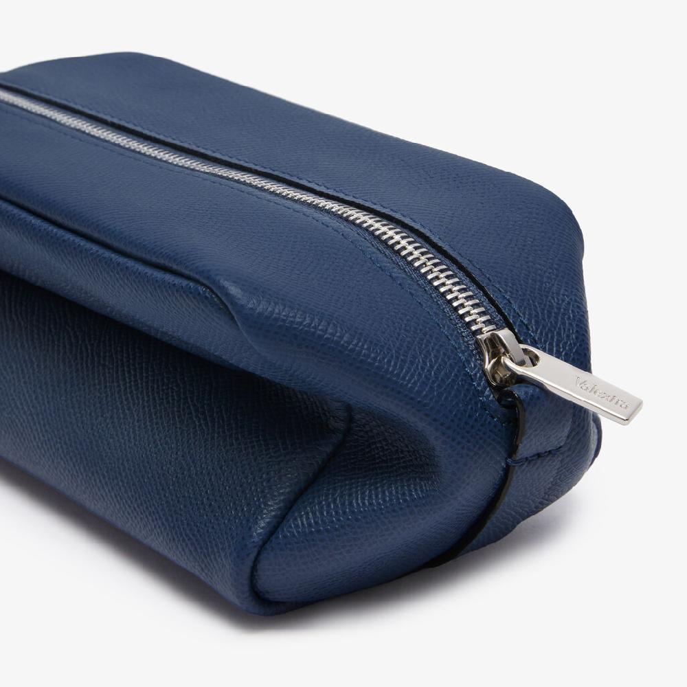 Valextra Pochette da viaggio da Uomo di Lusso in Pelle Blu Offerte giornaliere