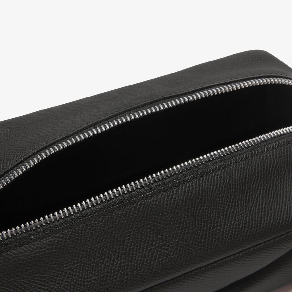 Valextra Pochette da viaggio da Uomo di Lusso in Pelle Nera Offerte speciali