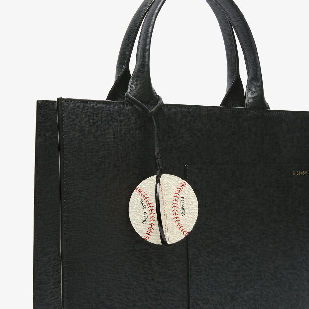 Valextra Charm palla da baseball in Pelle Bianca Rossa e Nera | Valextra Offerta settimanale