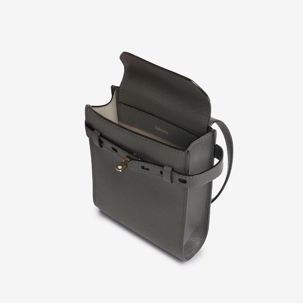 Valextra Borsa a tracolla Micro in Pelle Grigia | Valextra Brera ACQUISTA ORA