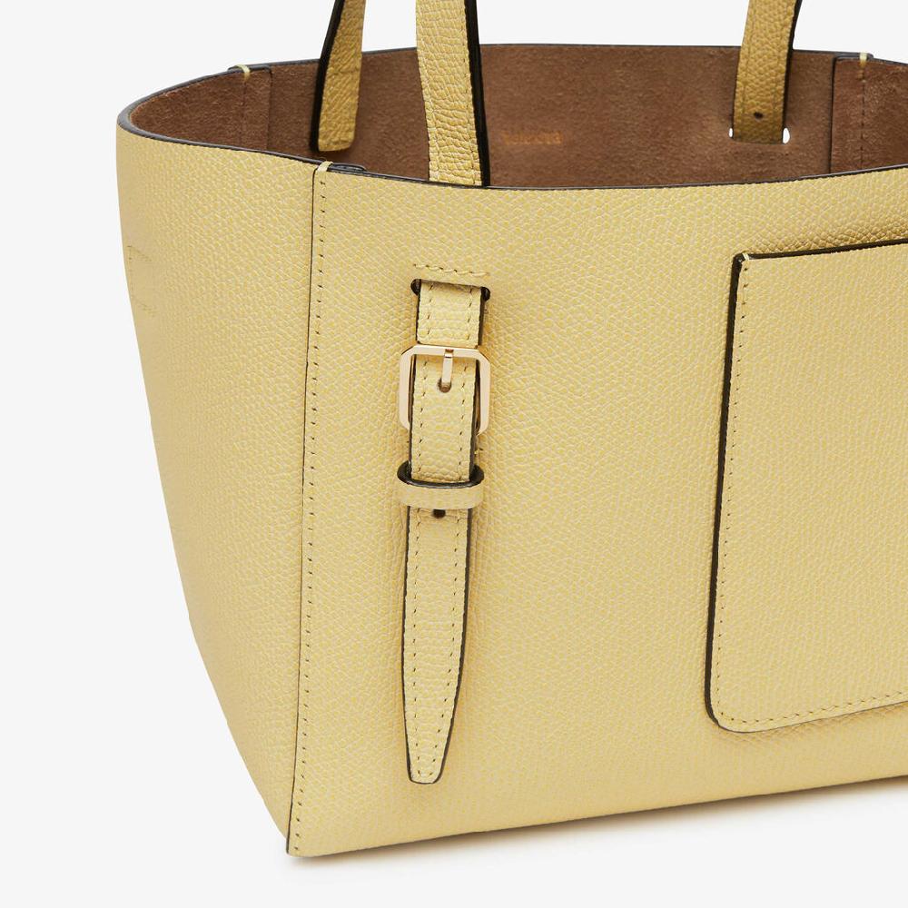 Valextra Borsa a secchiello Donna di Lusso in Pelle Gialla | Valextra Soft Ultimi due giorni