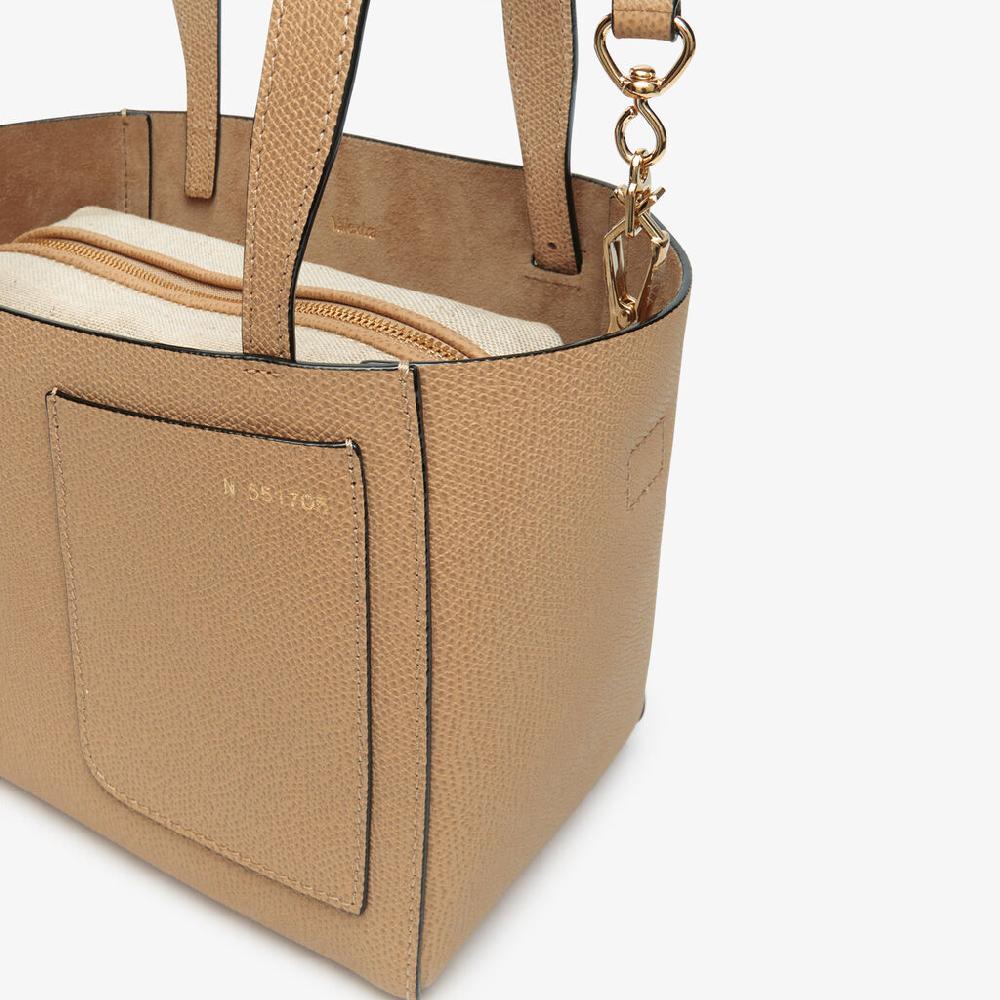 Valextra Borsa a secchiello da Donna di Lusso in Pelle Beige | Valextra Soft Ultimo giorno