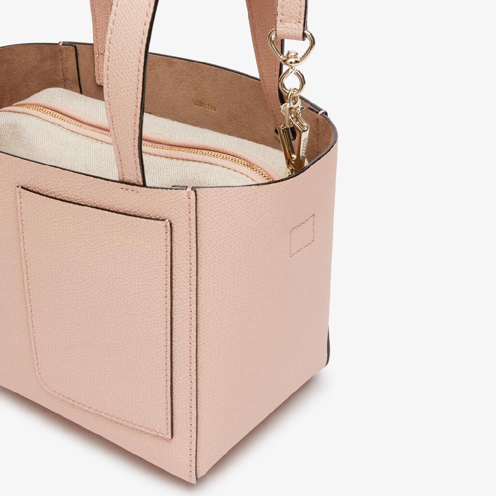 Valextra Borsa a Secchiello Soft Micro | Pelle di vitello Millepunte | Rosa Bonne Mine | Valextra Promozione temporanea