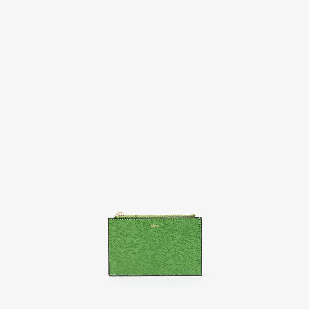 Valextra Portamonete elegante in Pelle Verde con zip | Valextra Only for today
