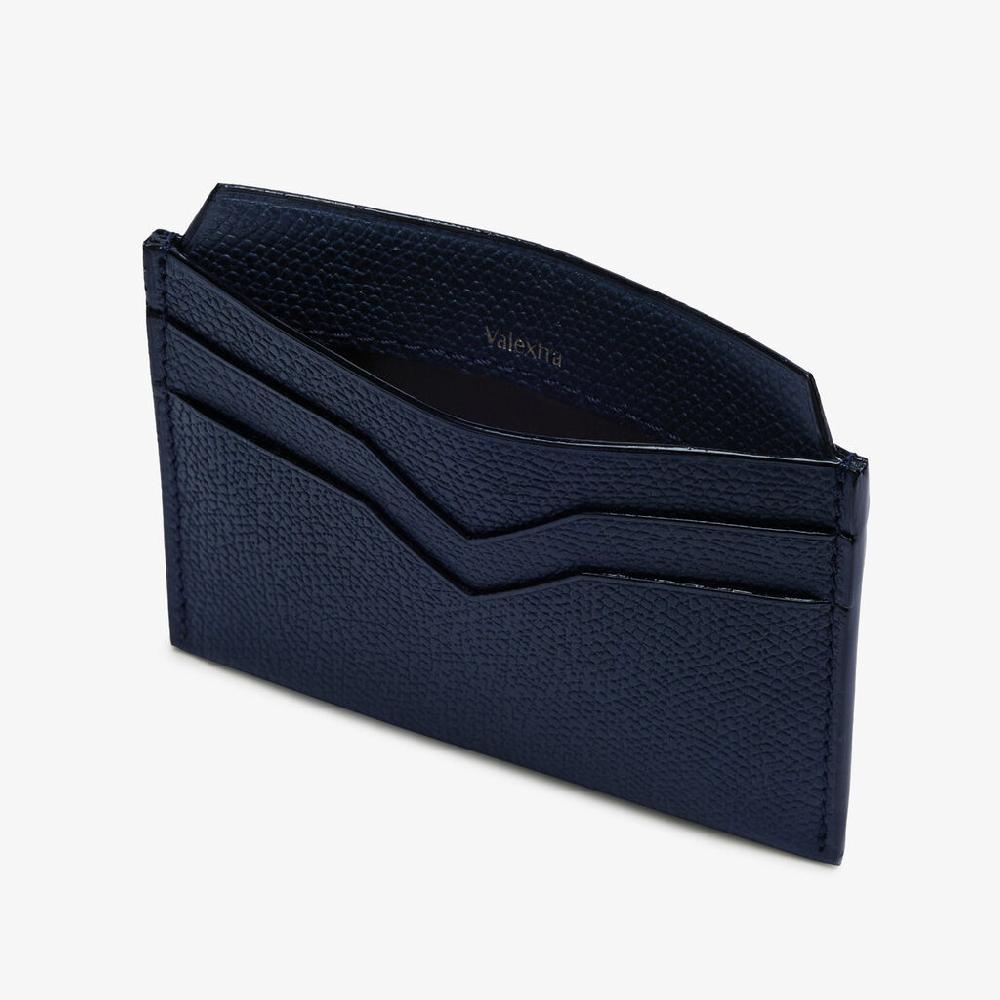 Valextra Porta carte di credito elegante in Pelle Blu | Valextra Offerta speciale della fabbrica