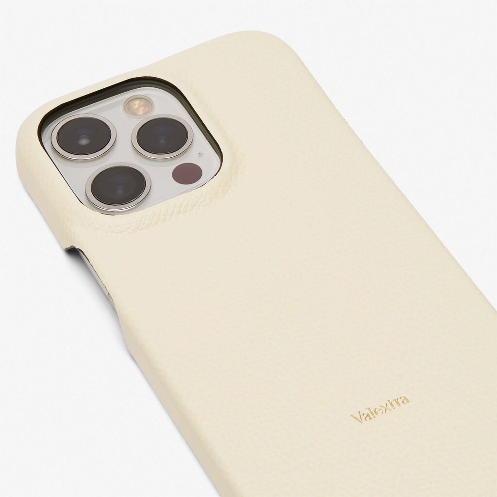 Valextra Cover rigida per Iphone 13 Pro in Pelle Bianca | Valextra Discount Store per i nuovi prodotti