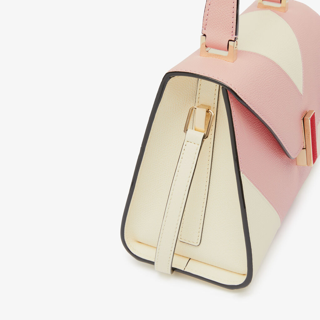 Valextra Borsetta da Donna di Lusso in Pelle Bianca e Rosa | Valextra Iside Limitato a 3 giorni