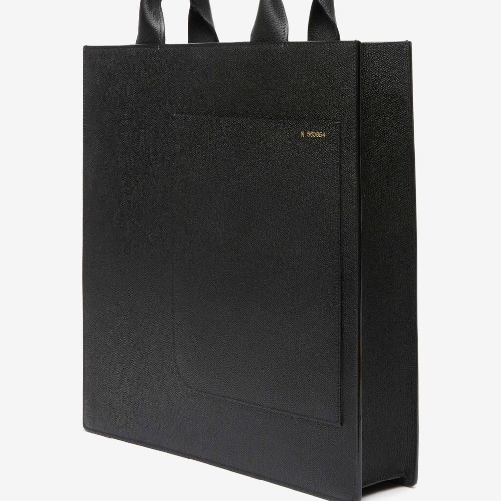 Valextra Borsetta da Donna Media in Pelle di Lusso Nera | Valextra Boxy Duty-free