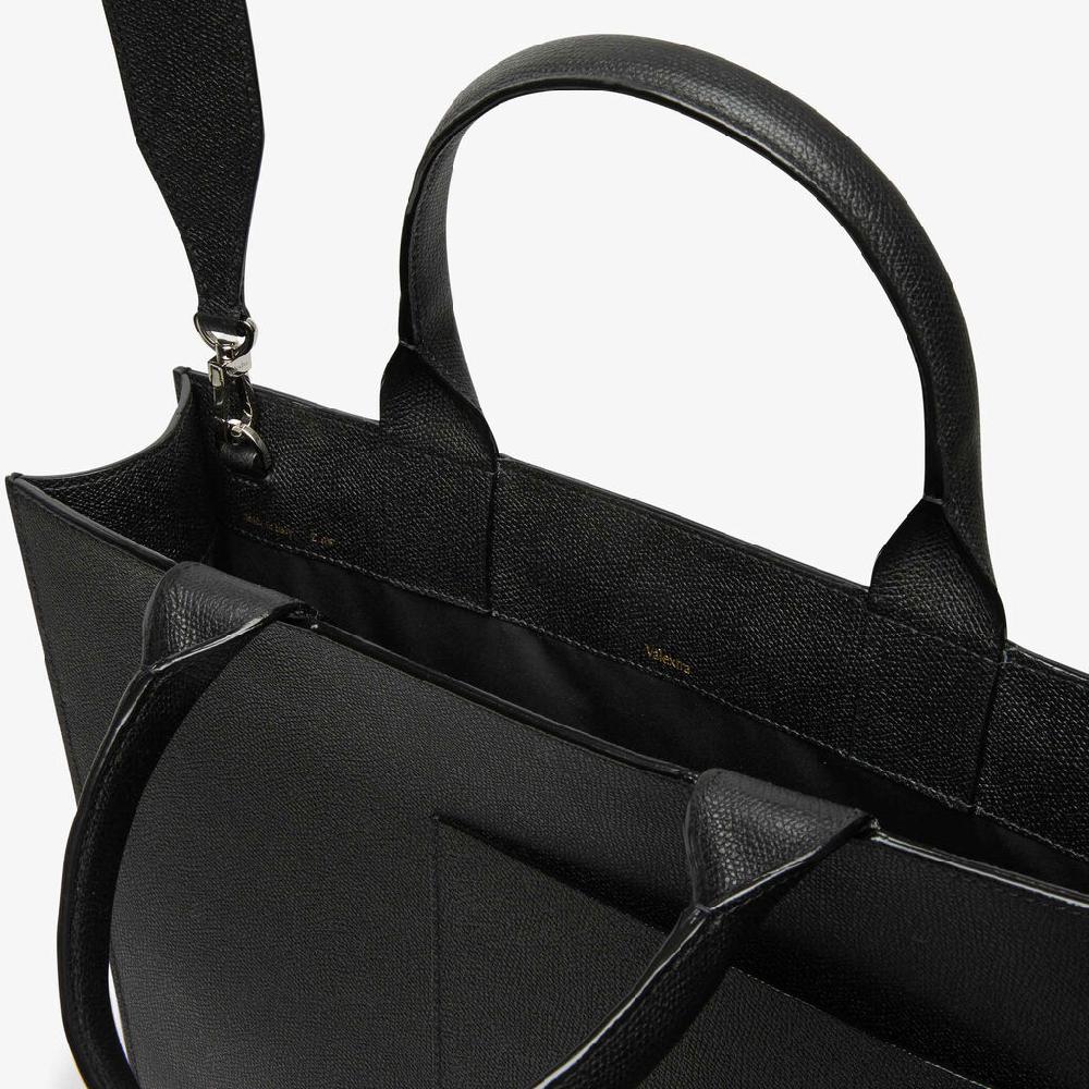 Valextra Borsetta da Donna Media in Pelle di Lusso Nera | Valextra Boxy Duty-free