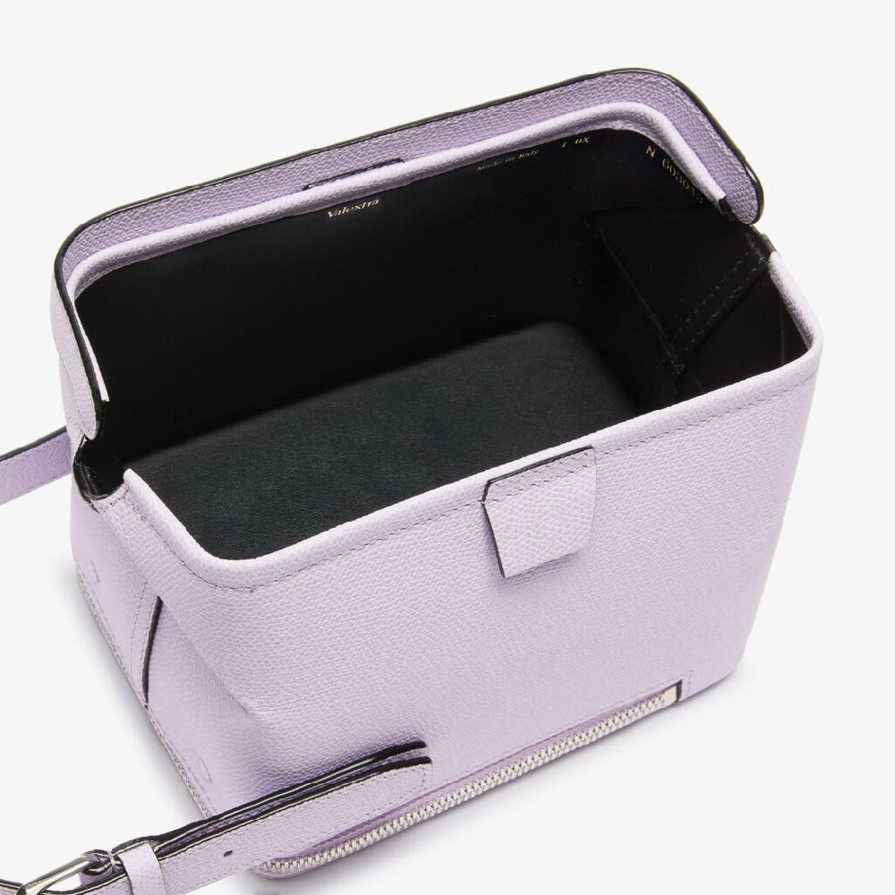 Valextra Borsa tracolla Donna di Lusso in Pelle Lilla | Valextra Tric Trac 50% di sconto per tempo limitato