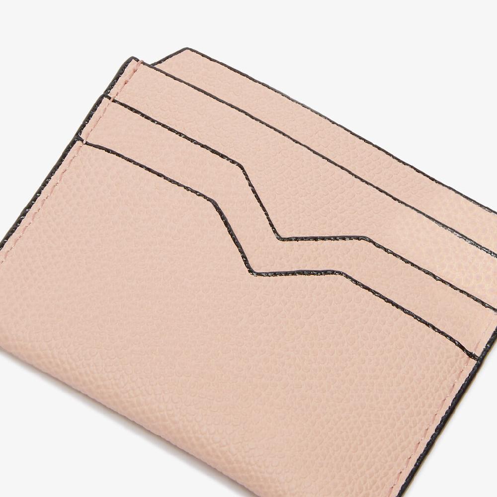 Valextra Porta Carte 4CC | Pelle di vitello Millepunte | Rosa Bonne Mine | Valextra Italy