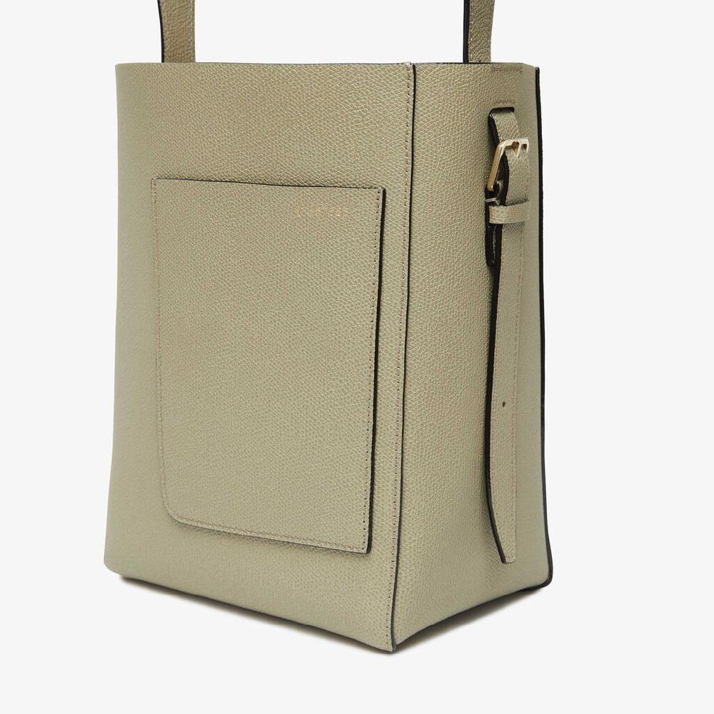 Valextra Borsa a secchiello da Donna in Pelle Verde tundra | Valextra Soft Vendita