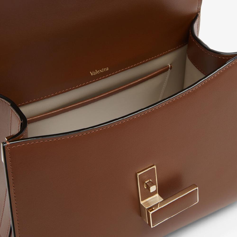 Valextra Borsa a mano Donna Mini in Pelle rigida Marrone | Valextra Iside Pezzi Unici