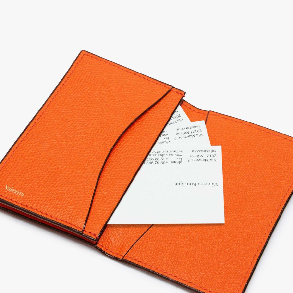 Valextra Porta carte di credito in Pelle Arancione | Valextra Presa