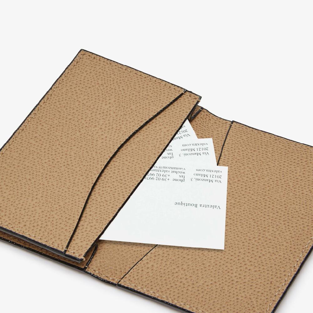 Valextra Porta carte di credito da Donna di Lusso in Pelle Beige | Valextra Sconto