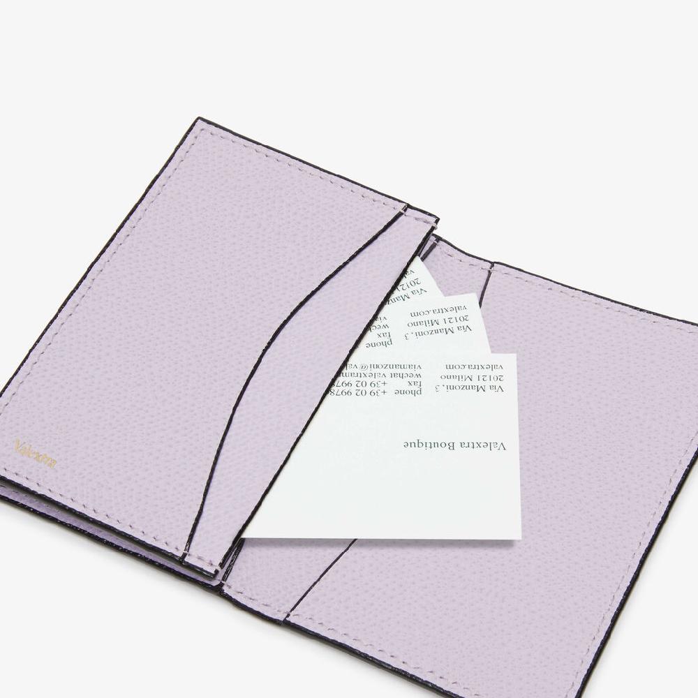 Valextra Porta carte di credito da Donna di Lusso in Pelle Lilla | Valextra Offerta