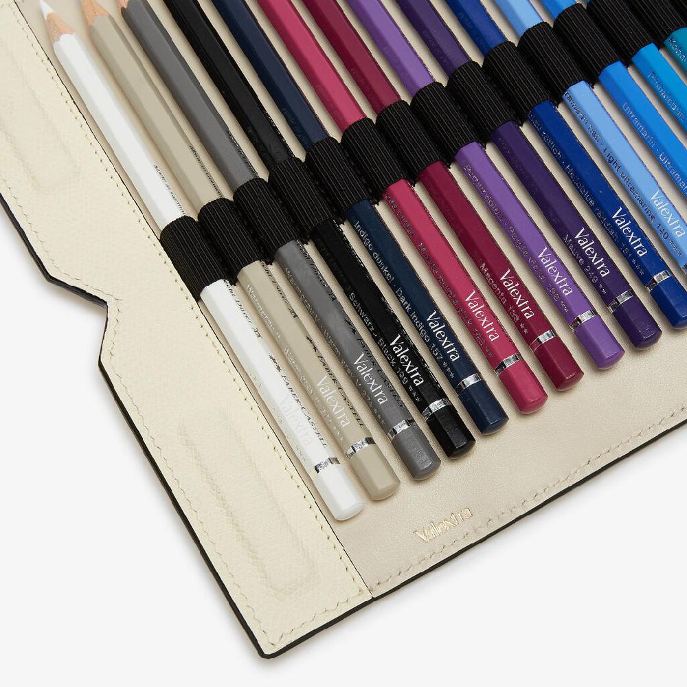 Valextra Astuccio da Donna con matite colorate in Pelle Bianca | Valextra In Vendita