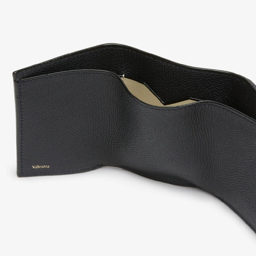Valextra Portafoglio compatto con portamonete in Pelle Blu | Valextra Saldi