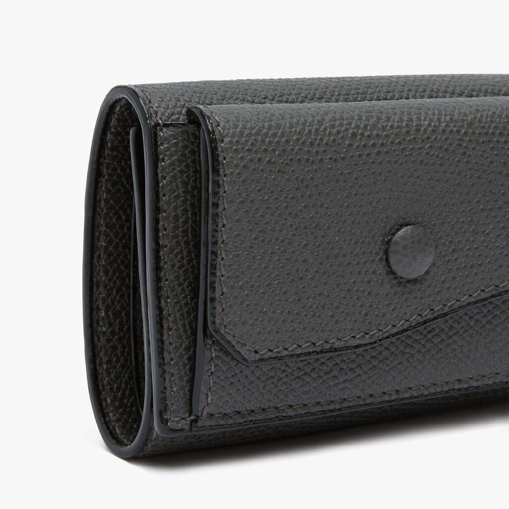 Valextra Portafoglio bifold da Donna in Pelle Grigia | Valextra Offerte