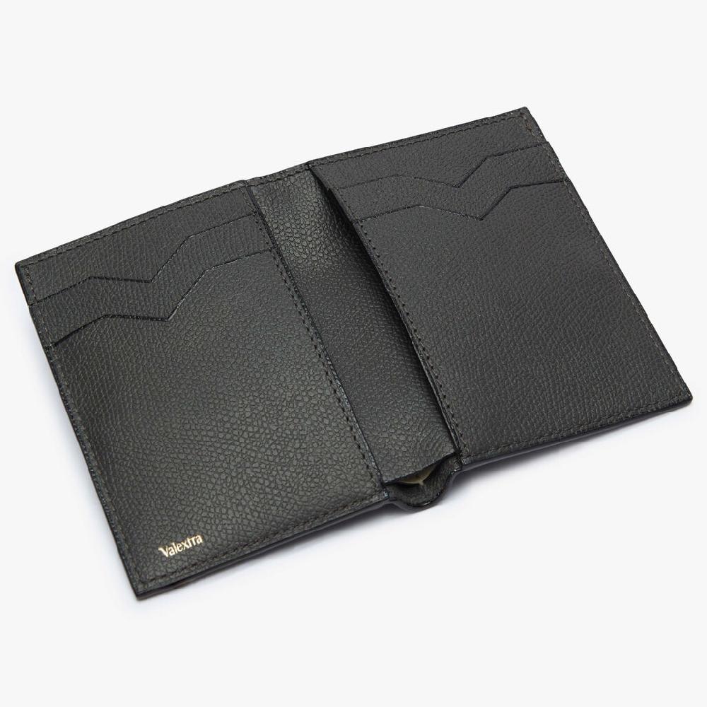 Valextra Portafoglio bifold da Donna in Pelle Grigia di Lusso | Valextra Vendita Calda