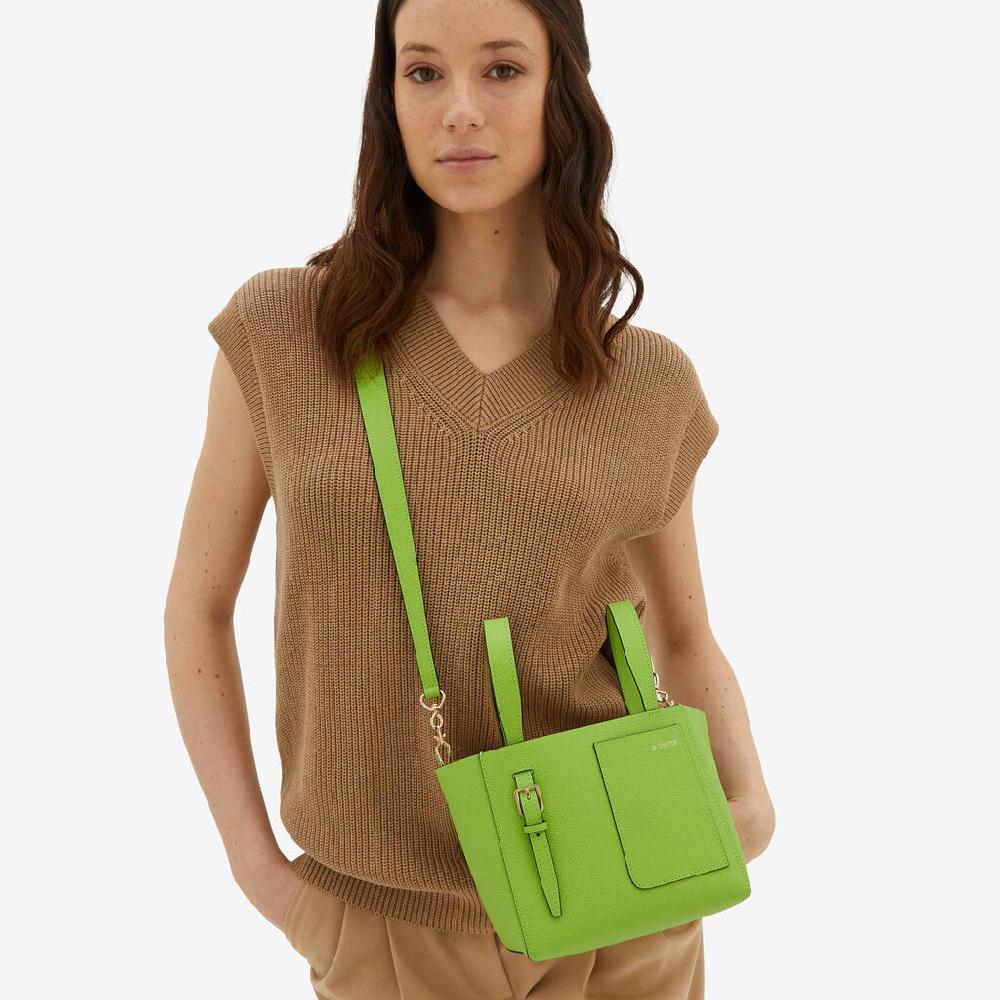 Valextra Borsa a secchiello da Donna in Pelle Verde | Valextra Soft Nuova